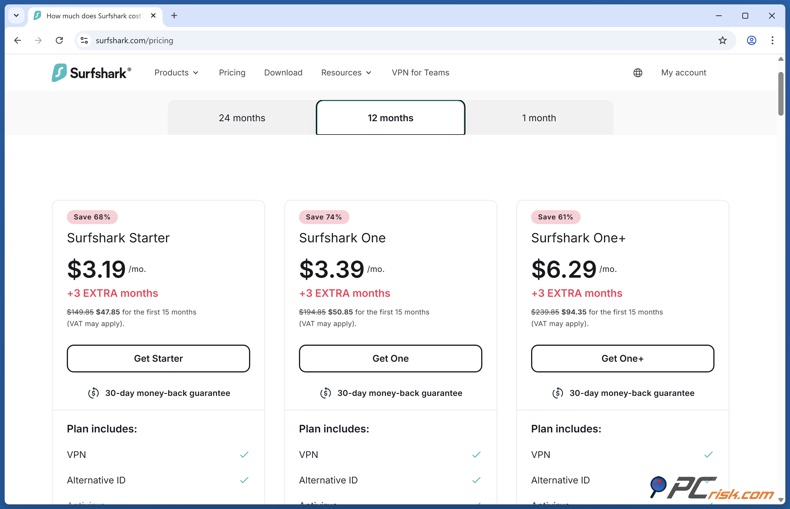 Surfshark VPN prezzo annuale