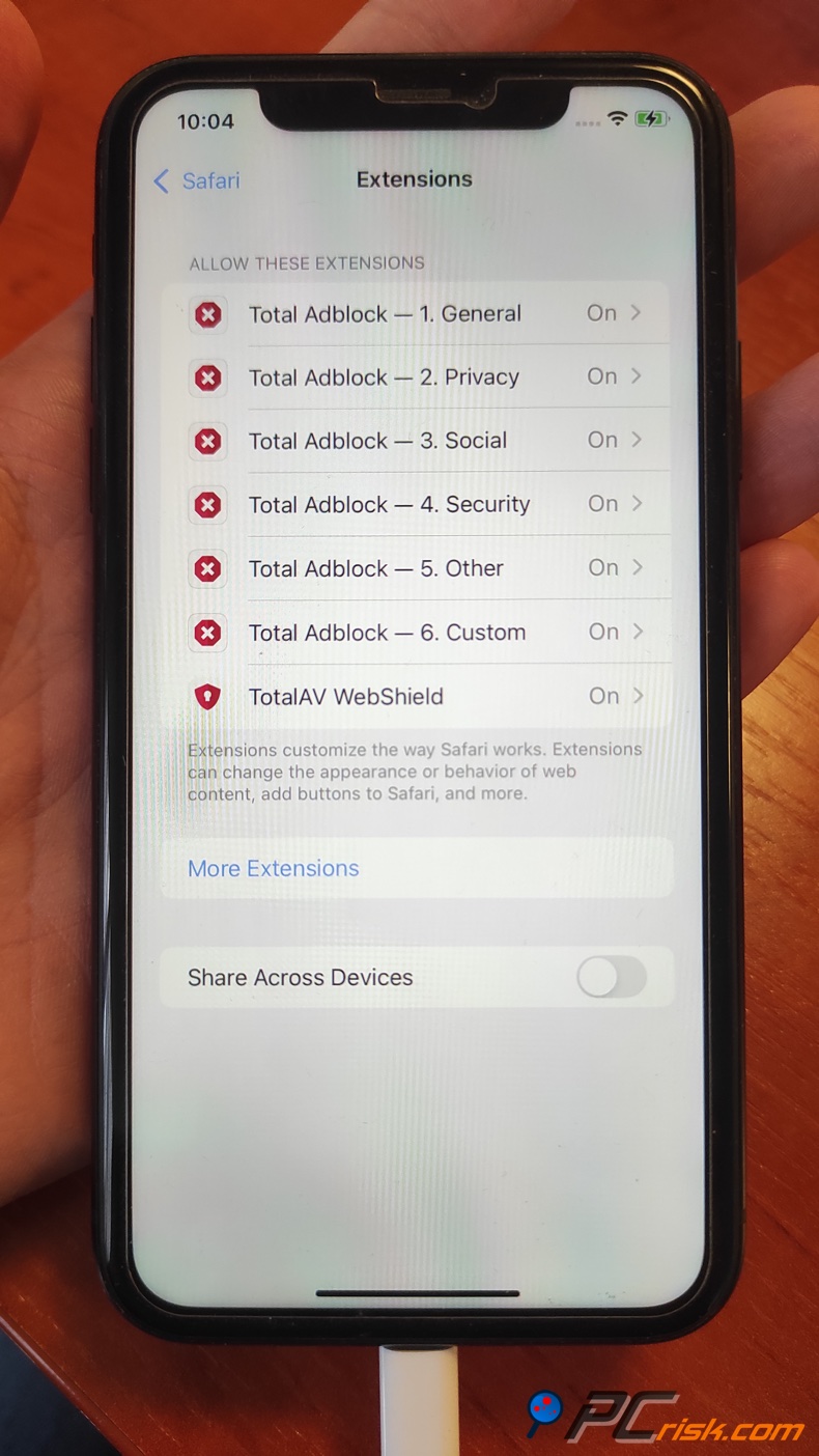 Total Adblock estensione per Safari su iOS