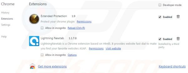 Rimuovere Aartemis dalle estensioni di Google Chrome 