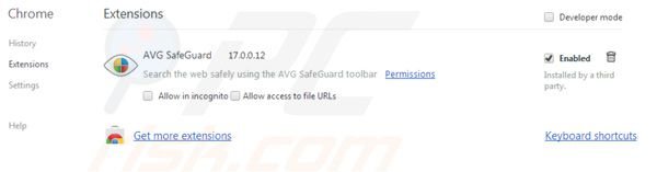 Rimuovere AVG search da Google Chrome 