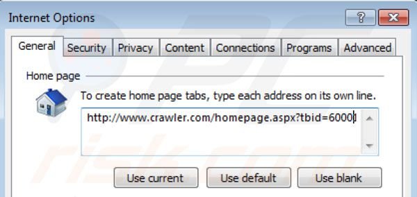 Rimuovere crawler.com dalla Internet Explorer homepage