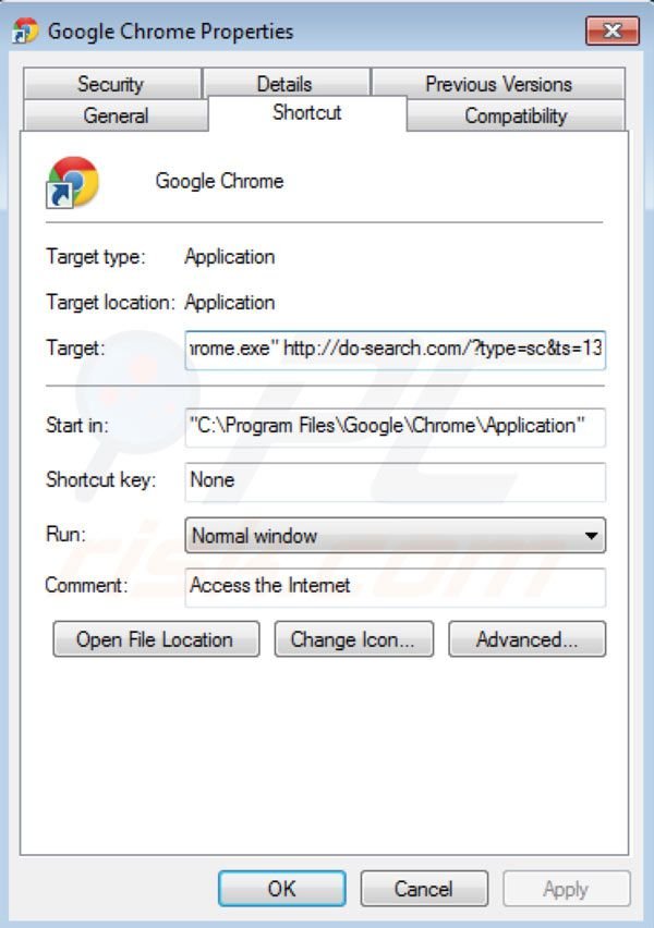 Do-search.com rimozione dal collegamento a Google Chrome 