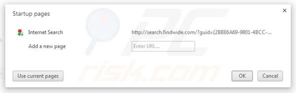 Rimuovere search.findwide.com dalla homepage di Google Chrome