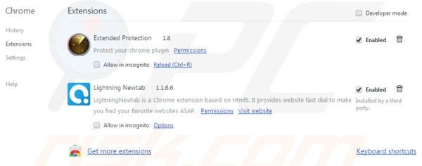 Rimuovere Govome dalle estensioni di Chrome 