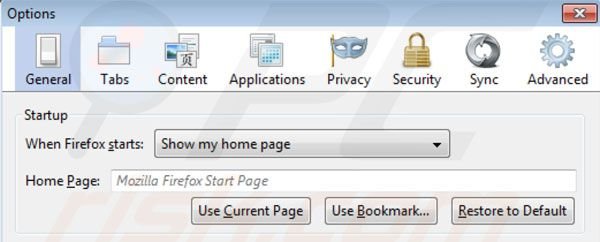 Hometab rimozione dalla Mozilla Firefox homepage