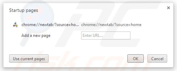 Hometab rimozione dalla Google Chrome homepage