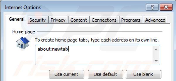 Hometab rimozione dalla Internet Explorer homepage