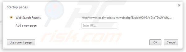Localmoxie rimozione dalla homepage di Google Chrome 