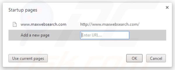 Rimuovere maxwebsearch.com dalla homepage di Google Chrome