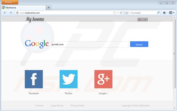 Myhoome.com browser hijacker