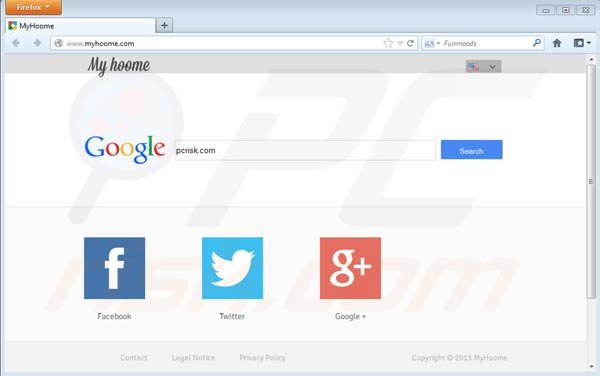 Myhoome.com browser hijacker