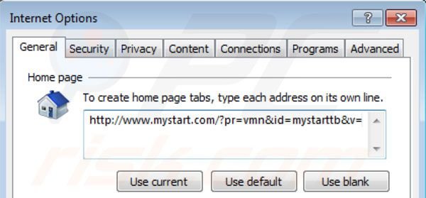 Rimuovere mystart.com dalla homepage di Internet Explorer