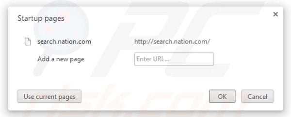 Nation search homepage in Google Chrome