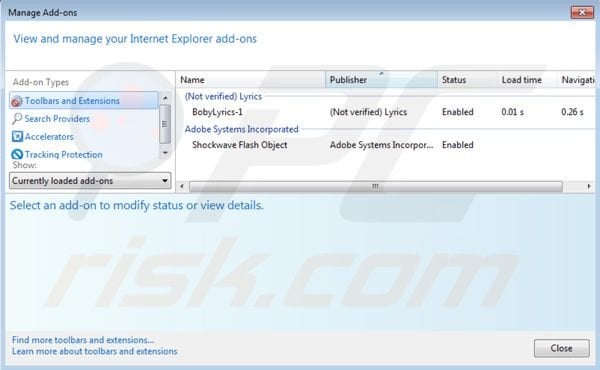Nav Links rimozione da Internet Explorer