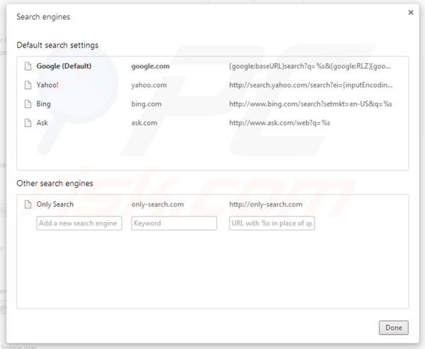 Only-search.com rimozione da Google Chrome 