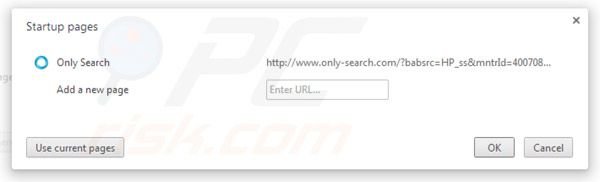 Only-search.com rimozione dalla homepage di Google Chrome 