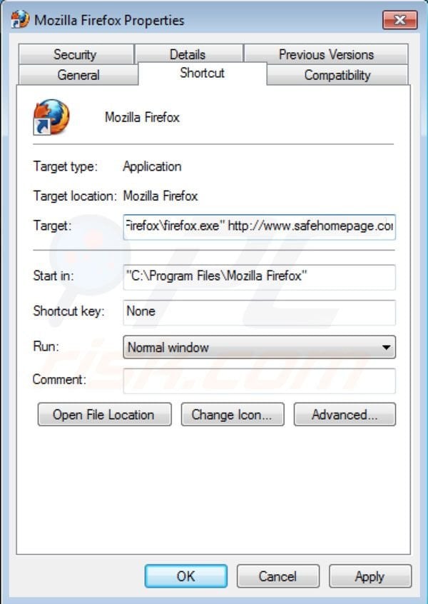 Safehomepage rimozione da Mozilla Firefox