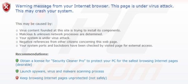 Security Cleaner Pro blocca Internet Explorer
