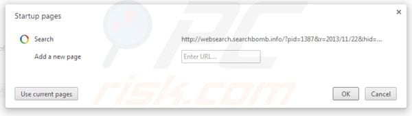 Rimuovere websearch.searchbomb.com  dalla homepage di Google Chrome 