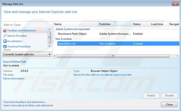 websearch.searchguru.info plugin rimozione dalle estensioni di Internet Explorer 