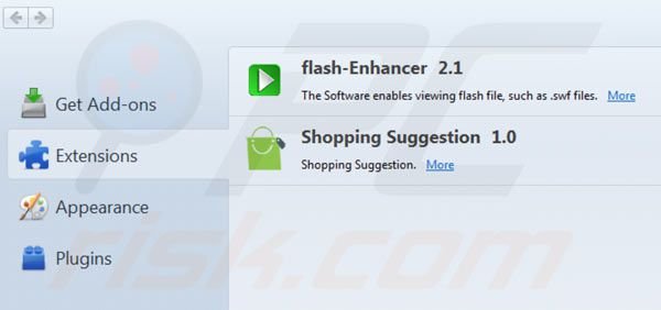 Rimuovere Shopping suggestion da Mozilla Firefox step 2