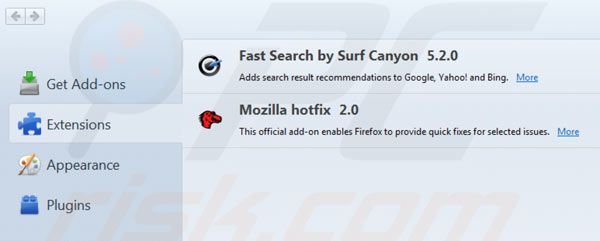 Rimuovere surf canyon redirect da Mozilla Firefo