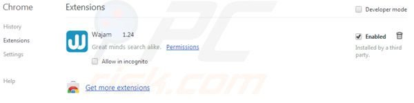 Rimuovere Wajam ads da Google Chrome passo 2