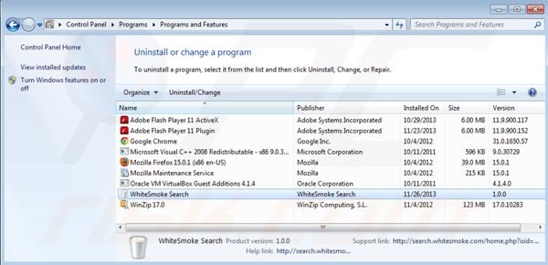 Whitesmoke search rimozione