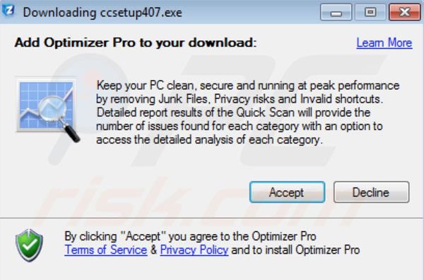 Zoom downloader che offre l'installazione di adware