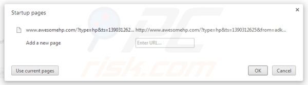 Rimuovere awesomehp.com homepage da Google Chrome