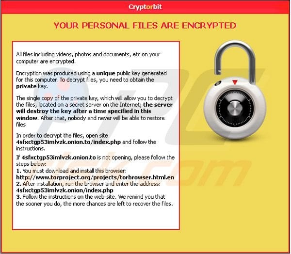 Cryptorbit ransomware virus