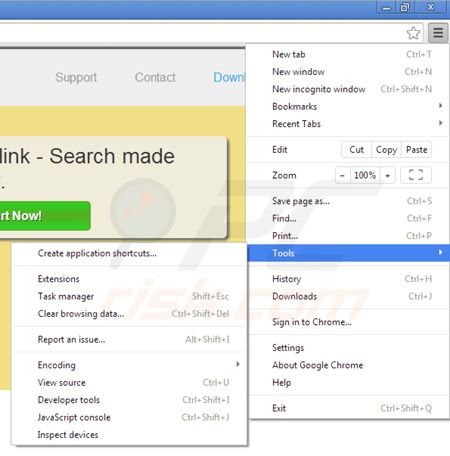 Rimuovere Lookinglink ads da Google Chrome step 1