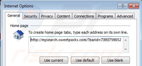 Rimuovere Mysearch.sweetpacks.com dalla homepage di Internet Explorer 