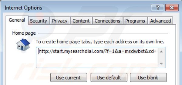 Rimuovere mysearchdial.com dalla homepage di Internet Explorer 