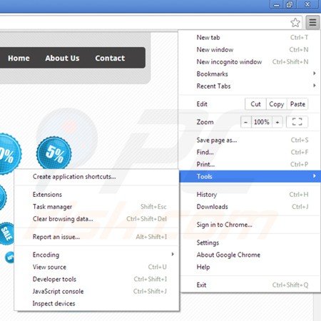 Rimuovere safeweb app da Google Chrome step 1