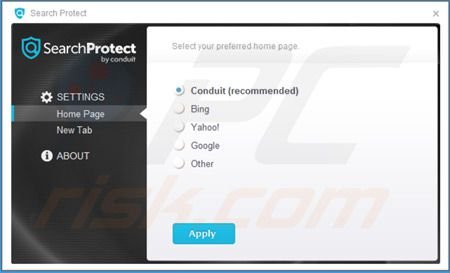 Search Protect by Conduit simpostazioni