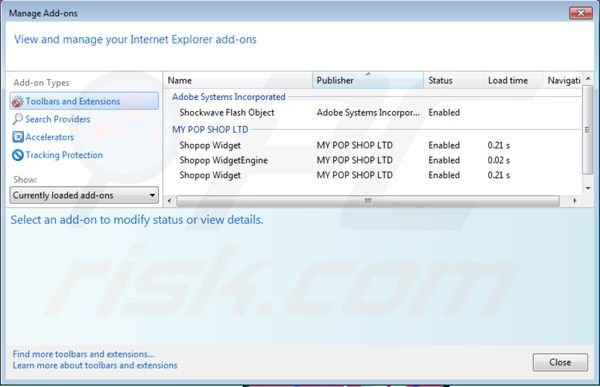 Rimuovere Shopop da Internet Explorer step 2