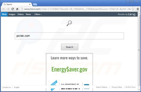 Trovi.com redirect virus