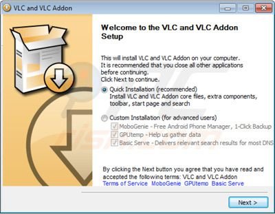 vlc app virus installer