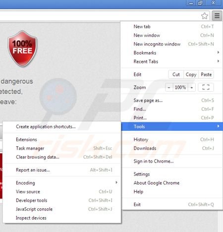 Rimuovere Web Protect da Google Chrome step 1