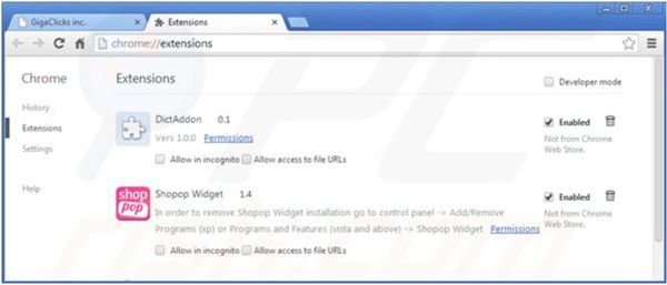 Rimuovere Web Protect da Google Chrome step 2