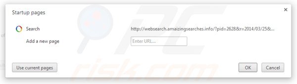 Rimuovere websearch.amaizingsearches.info dalla Google Chrome homepage