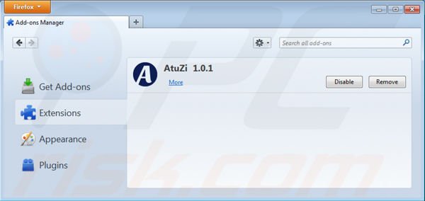 Rimuovere AtuZi da Mozilla Firefox step 2