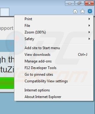 Rimuovere AtuZi da Internet Explorer step 1