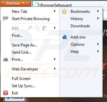 Rimuovere BrowserSafeguard da Mozilla Firefox step 1