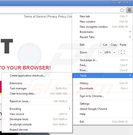 Rimuovere buzz-it da Google Chrome step 1