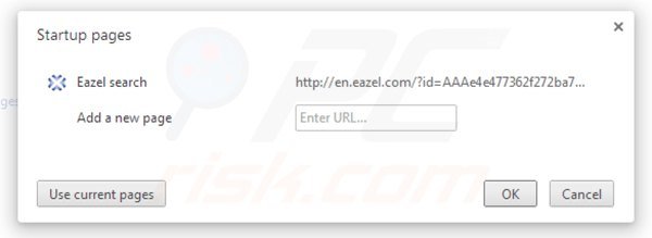Rimuovere eazel.com dallafrom Google Chrome homepage