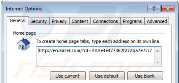 Rimuovere eazel.com dalla Internet Explorer homepage