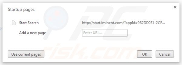 Rimuovere start.iminent.com dalla Google Chrome homepage