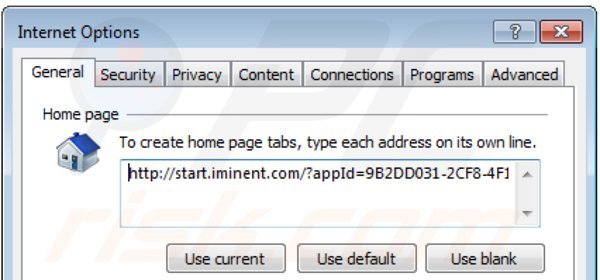 Rimuovere start.iminent.com dalla Internet Explorer homepage
